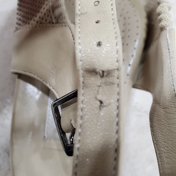 Valleverde sling back shoes womens size 36 US 6.5 beige perforated leather Italy - Picture 13 of 16